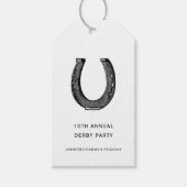 エレガント白黒クラシックレースパーティー ギフトタグ (正面)