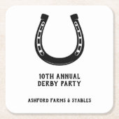 エレガント白黒クラシックレースパーティー スクエアペーパーコースター (正面)