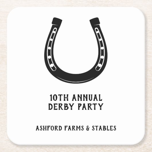 エレガント白黒クラシックレースパーティー スクエアペーパーコースター (正面)