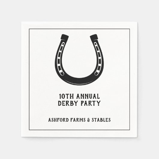 エレガント白黒クラシックレースパーティー スタンダードカクテルナプキン (正面)