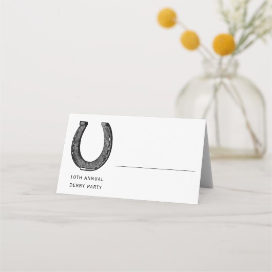 エレガント白黒クラシックレースパーティー プレイスカード (正面)