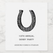 エレガント白黒クラシックレースパーティー ワインラベル (シングルラベル)