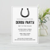 エレガント白黒クラシックレースパーティー 招待状 (スタンド正面)