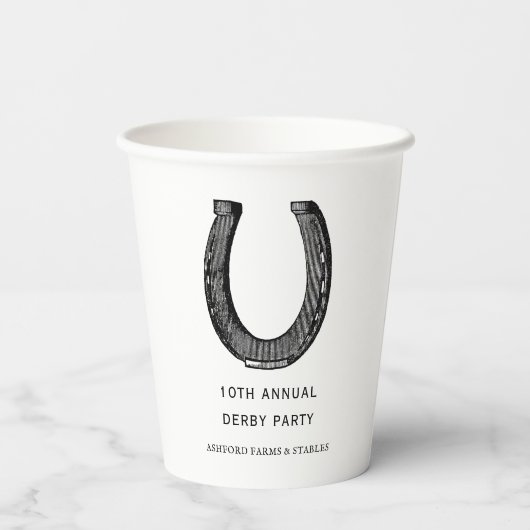 エレガント白黒クラシックレースパーティー 紙コップ (裏面)