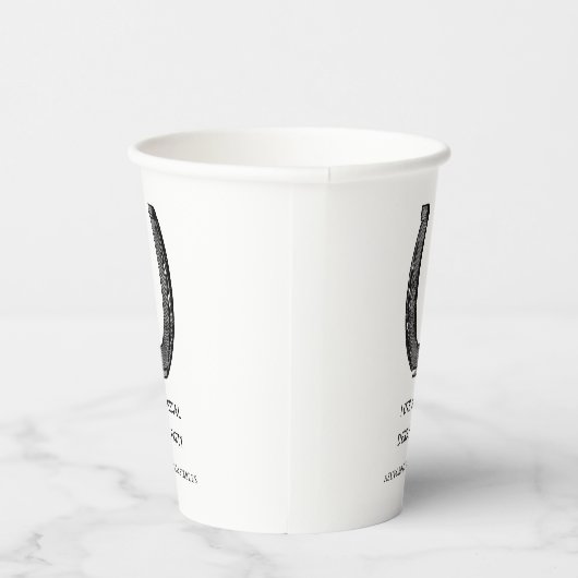 エレガント白黒クラシックレースパーティー 紙コップ (右)