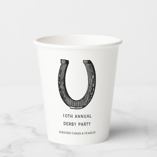 エレガント白黒クラシックレースパーティー 紙コップ (正面)