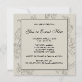 エレガント白黒クリームスワールパーティー 招待状 (裏面)