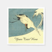 エレガント白黒ク飛んでいるレーン スタンダードカクテルナプキン (正面)