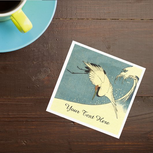 エレガント白黒ク飛んでいるレーン スタンダードカクテルナプキン