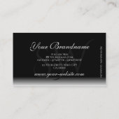 エレガント白黒グラデーションの影のフォントイニシャル 名刺 (裏面)