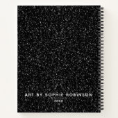 エレガント白黒グリッタースケッチブック ノートブック (裏面)