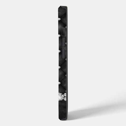 エレガント白黒グリッターモノグラフェイクム Case-Mate iPhoneケース (裏面 / 左)