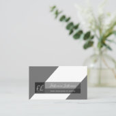 エレガント白黒グレミニマルー三角記号 名刺 (スタンド正面)