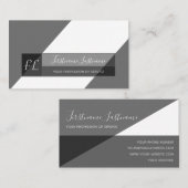 エレガント白黒グレミニマルー三角記号 名刺 (正面/裏面)