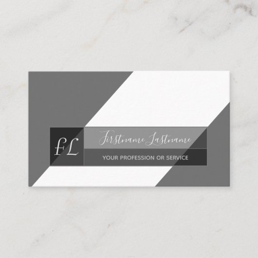 エレガント白黒グレミニマルー三角記号 名刺 (正面)