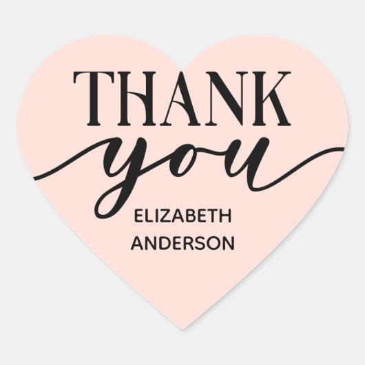 エレガント白黒サンキューハートシール ハートシール (正面)