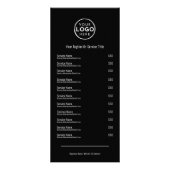 エレガント白黒サービスのメニューのラック・カード ラックカード (正面)