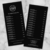 エレガント白黒サービスのメニューのラック・カード ラックカード