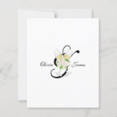 エレガント白黒シャンパン結婚式招待状 (裏面)