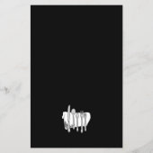 エレガント白黒シルバーウェア編集可能メニューフライヤー チラシ (裏面)