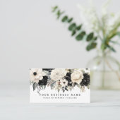 エレガント白黒シルバーフラワーズビジネスカード 名刺 (スタンド正面)