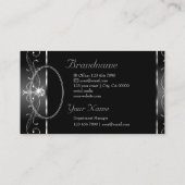 エレガント白黒シルバ華美縁どーアドへ 名刺 (裏面)