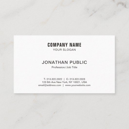 エレガント白黒シンプル会社プロフェッショナル 名刺 (裏面)