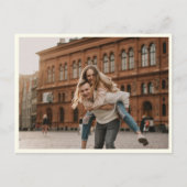 エレガント白黒シンプル写真の日付の保存 ポストカード (正面)