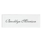 エレガント白黒スカスタムクリプト名文字 名札 (正面)