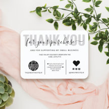 エレガント白黒スクリプトのロゴカスタマーに感謝