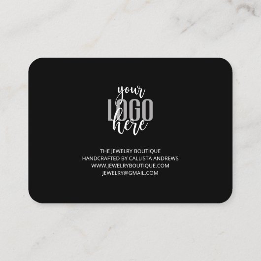 エレガント白黒スクリプトのロゴカスタマーに感謝 名刺 (裏面)