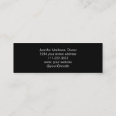 エレガント白黒スクリプトの写真の構成 スキニー名刺 (裏面)