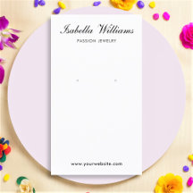 エレガント白黒スクリプトイヤリングディスプレイカード