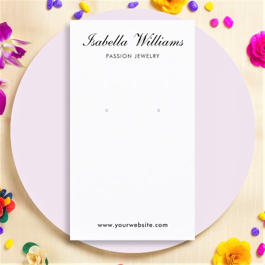 エレガント白黒スクリプトイヤリングディスプレイカード 名刺