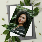 エレガント白黒スクリプトタイポグラフィ卒業 招待状