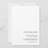 エレガント白黒スクリプト写真の日付の保存 セーブザデート (裏面)