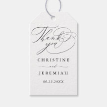 エレガント白黒スクリプト名の結婚ありがとう