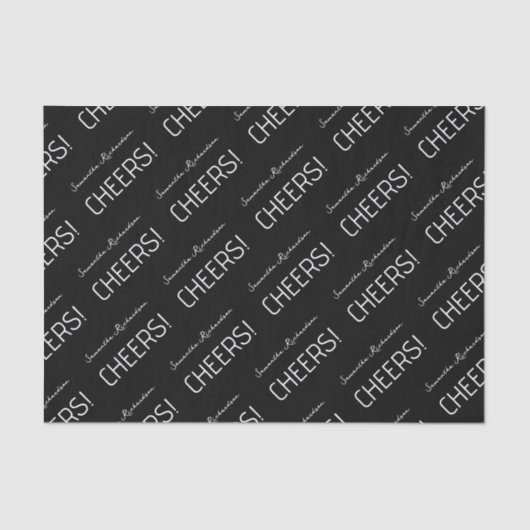 エレガント白黒スクリプト名 薄葉紙 (正面)