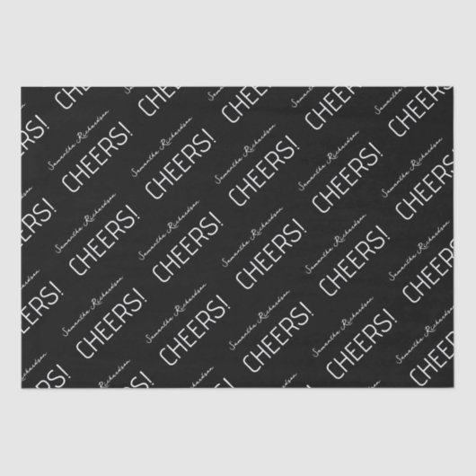 エレガント白黒スクリプト名 薄葉紙 (正面)