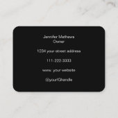 エレガント白黒スクリプト3フォトメイクアップ 名刺 (裏面)