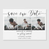 エレガント白黒スクリプト3写真の保存日付 (正面)