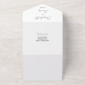 エレガント白黒スクリプトQRコー結婚ド オールインワン招待状 (外側)