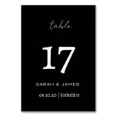 エレガント白黒スクリプパーソナライズされたト テーブルナンバー (裏面)