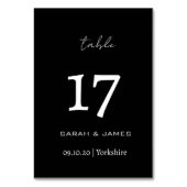 エレガント白黒スクリプパーソナライズされたト テーブルナンバー (正面)