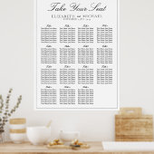 エレガント白黒スクリプ結婚トの座席 ポスター (キッチン)