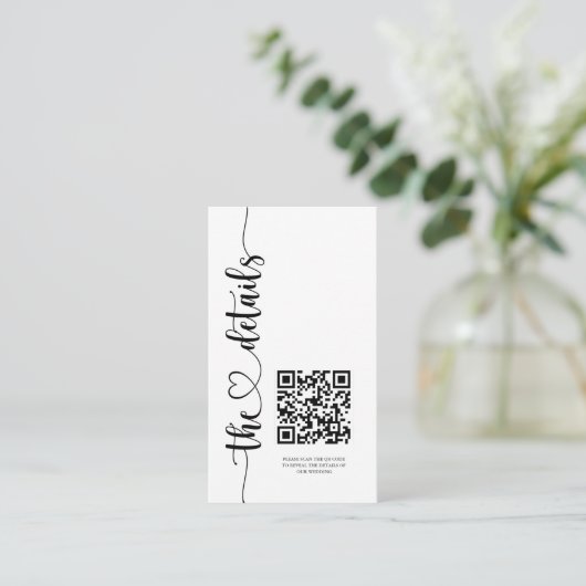 エレガント白黒スクリプ結婚トの詳細 エンクロージャーカード (スタンド正面)