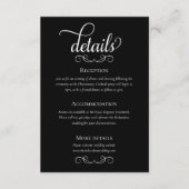 エレガント白黒スクリプ結婚トの詳細 エンクロージャーカード (正面)