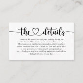 エレガント白黒スクリプ結婚トの詳細 エンクロージャーカード (正面)