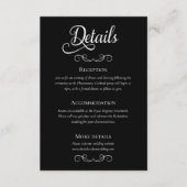 エレガント白黒スクリプ結婚トの詳細 エンクロージャーカード (正面)