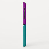 エレガント白黒ストライプの紫バイオレットとティール(緑がかった色) Case-Mate iPhoneケース (裏面/左)